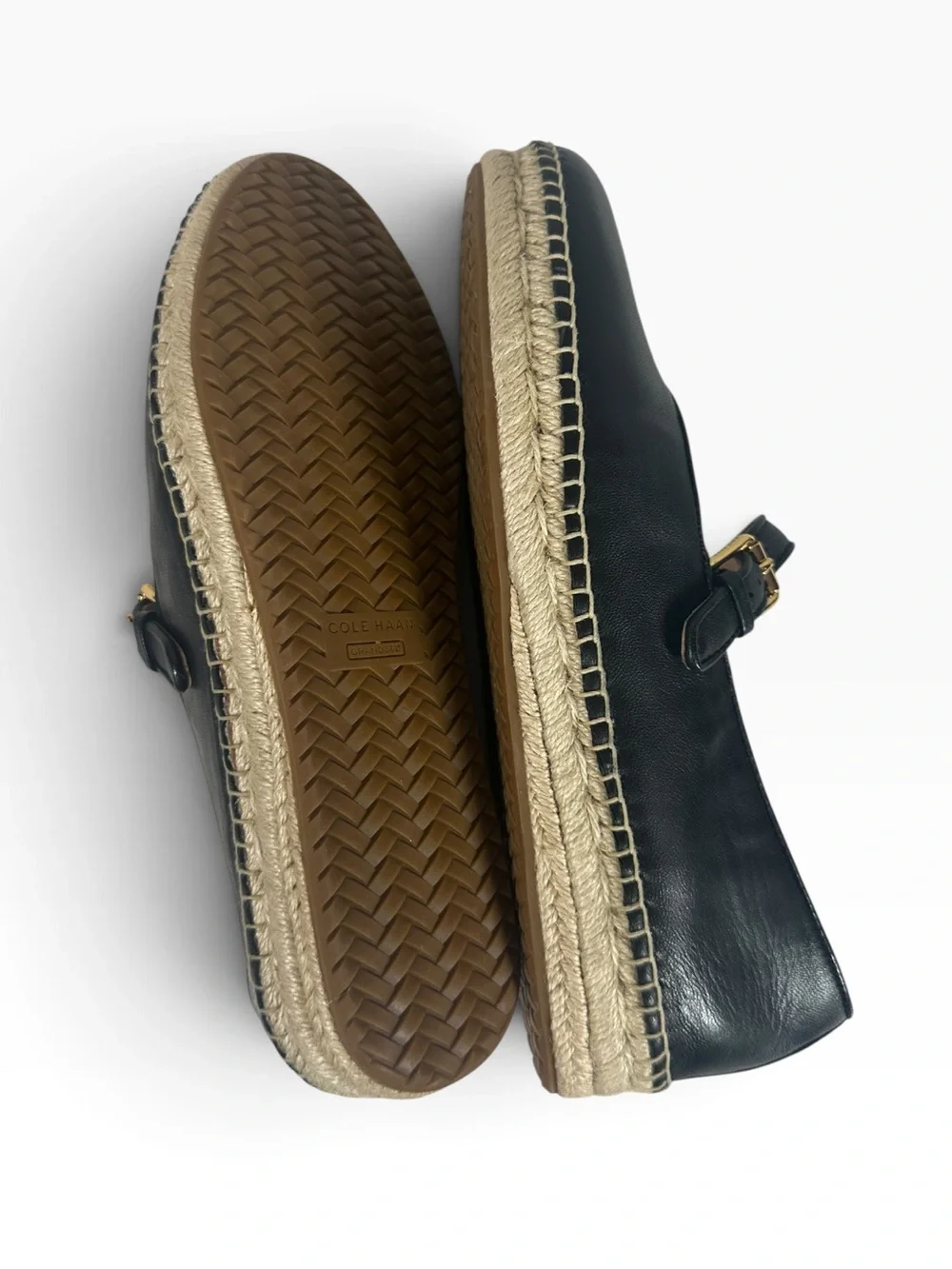 COLE HAAN Women’s 8.5 Cloudfeel Asbury black leather Mary Jane Espadrilles